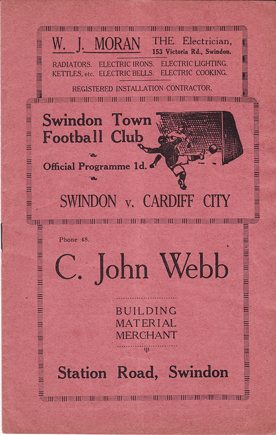 <b>Saturday, April 7, 1934</b><br />vs. Cardiff City (Home)